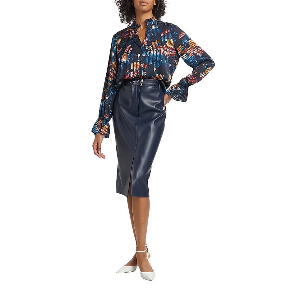 Nwt Elie Tahari Hollis Floral & Stripe Print Blouse / Size S / Msrp $325 — image 2 of 7